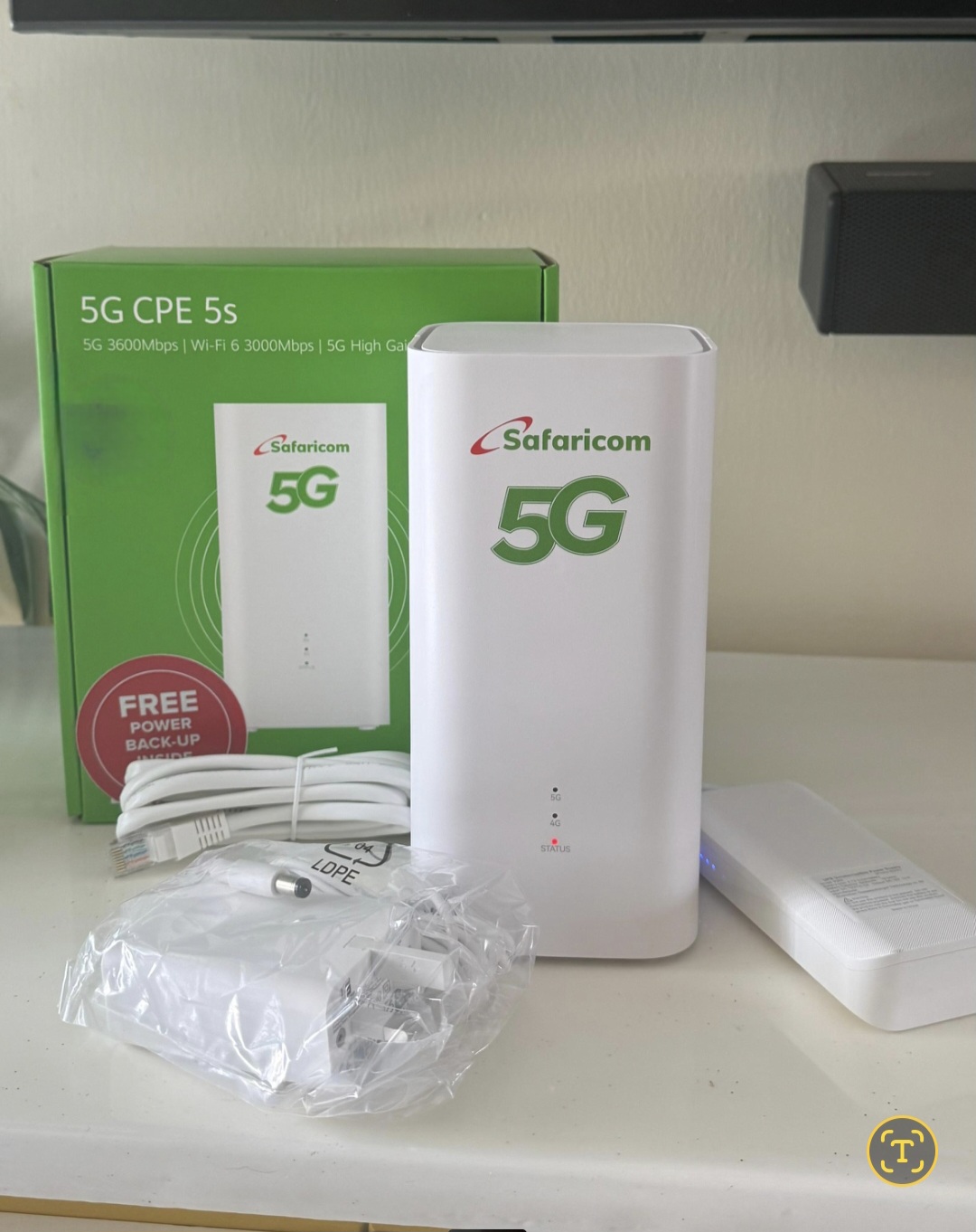 Safaricom 5G WiFi Router Up to 2400 Mbps , WiFi up to 60 Connection Huawei Wireless Indoor Router With UPS Power Bank Get 1 MONTH FOR 2,999 KSH Subscription. Indoor Huawei comes with free powerbank