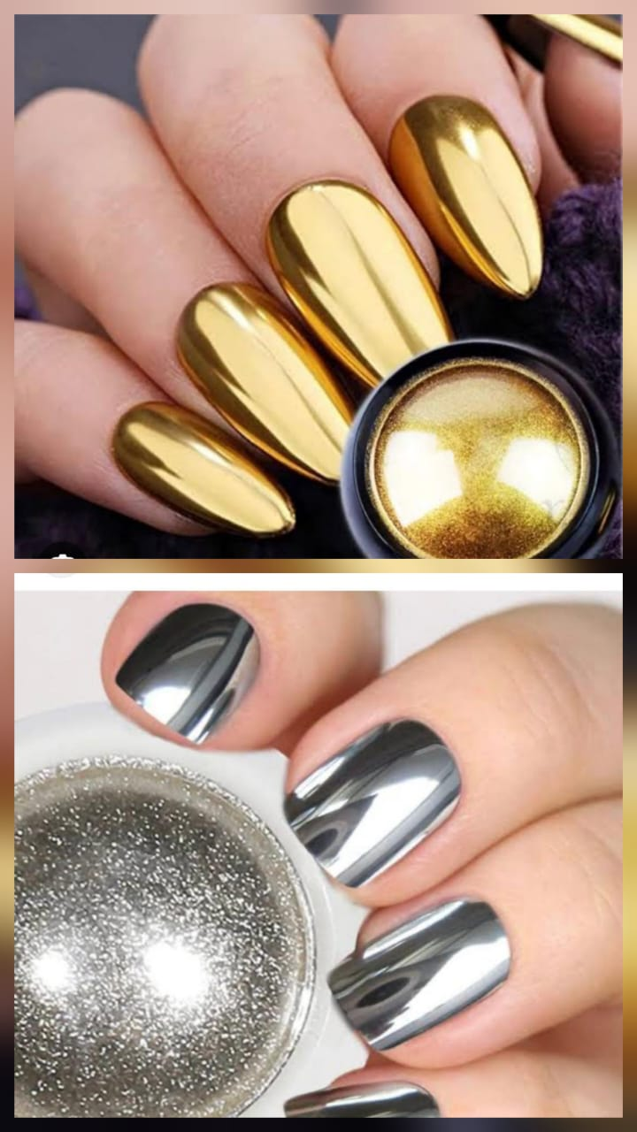 Gold Silver Mirror Chrome Nail Powder for UV Gel Nails
