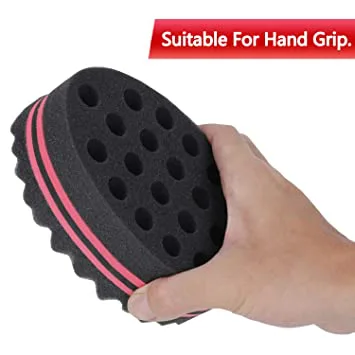 Hair Twist Sponge Brush Double Sided Afro Curl Sponge Barber Styling Tool 360 Wave Curl Coil Brush for Men & Women
