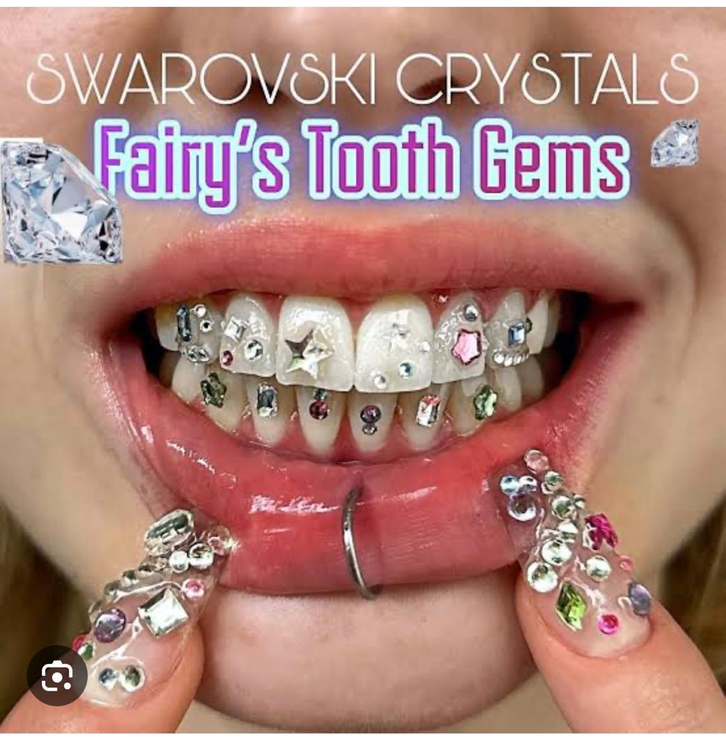 DIY Tooth Gems Kit Crystal Tooth Jewelry Decor Set – Swarovski Style Tooth Rhinestones Diamond Charms for Teeth & Nail Art – Fairy