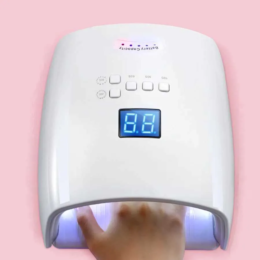 66W Rechargeable nail dryer || UV LED Nail Lamp Curing Light – Rechargeable Cordless Gel Polish Dryer Machine 7800mAh with LCD Display 4 Timer Settings Nail Art Manicure Tool
