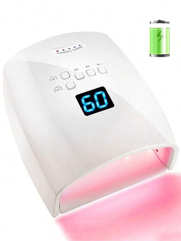 66W Rechargeable nail dryer || UV LED Nail Lamp Curing Light – Rechargeable Cordless Gel Polish Dryer Machine 7800mAh with LCD Display 4 Timer Settings Nail Art Manicure Tool
