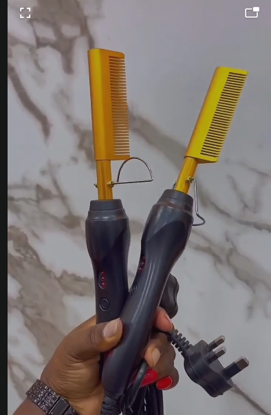 Electric Hair Straightening Comb – Heated Hot Comb for Hair Styling & Straightening