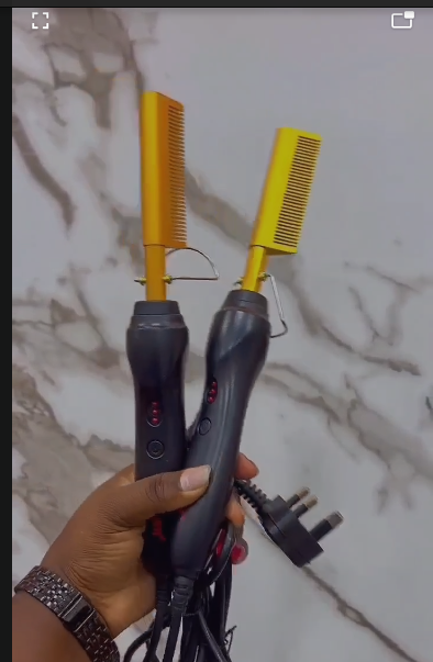 Electric Hair Straightening Comb – Heated Hot Comb for Hair Styling & Straightening