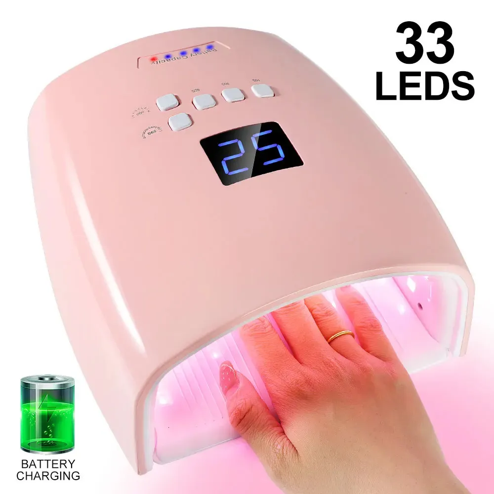 66W Rechargeable nail dryer || UV LED Nail Lamp Curing Light – Rechargeable Cordless Gel Polish Dryer Machine 7800mAh with LCD Display 4 Timer Settings Nail Art Manicure Tool