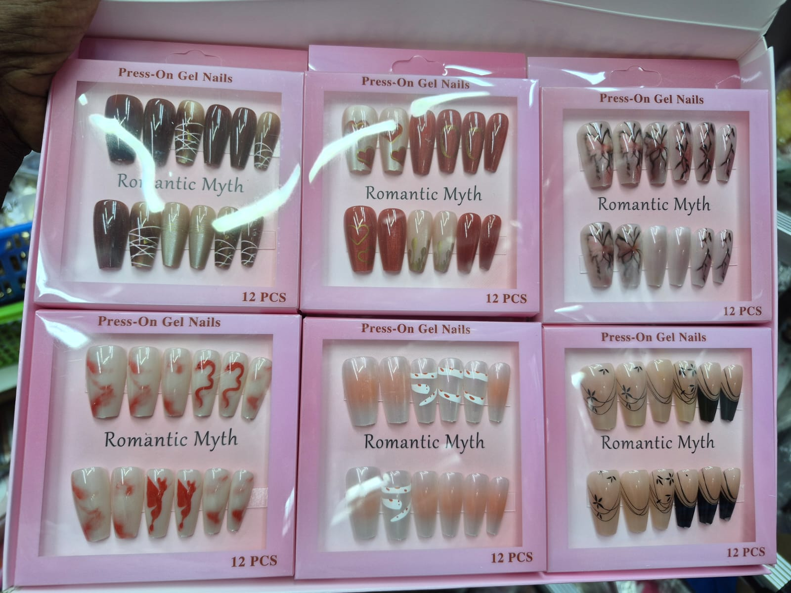 12 PCS Press-On Gel Nails – Reusable False Nails, Nail Art Tips view 5