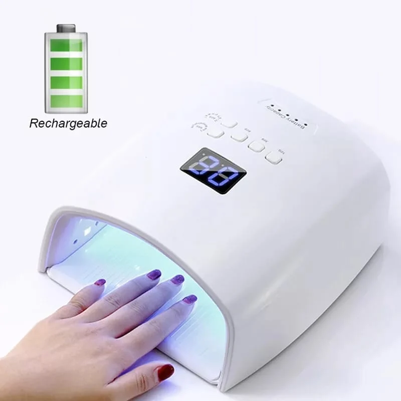 66W Rechargeable nail dryer || UV LED Nail Lamp Curing Light – Rechargeable Cordless Gel Polish Dryer Machine 7800mAh with LCD Display 4 Timer Settings Nail Art Manicure Tool