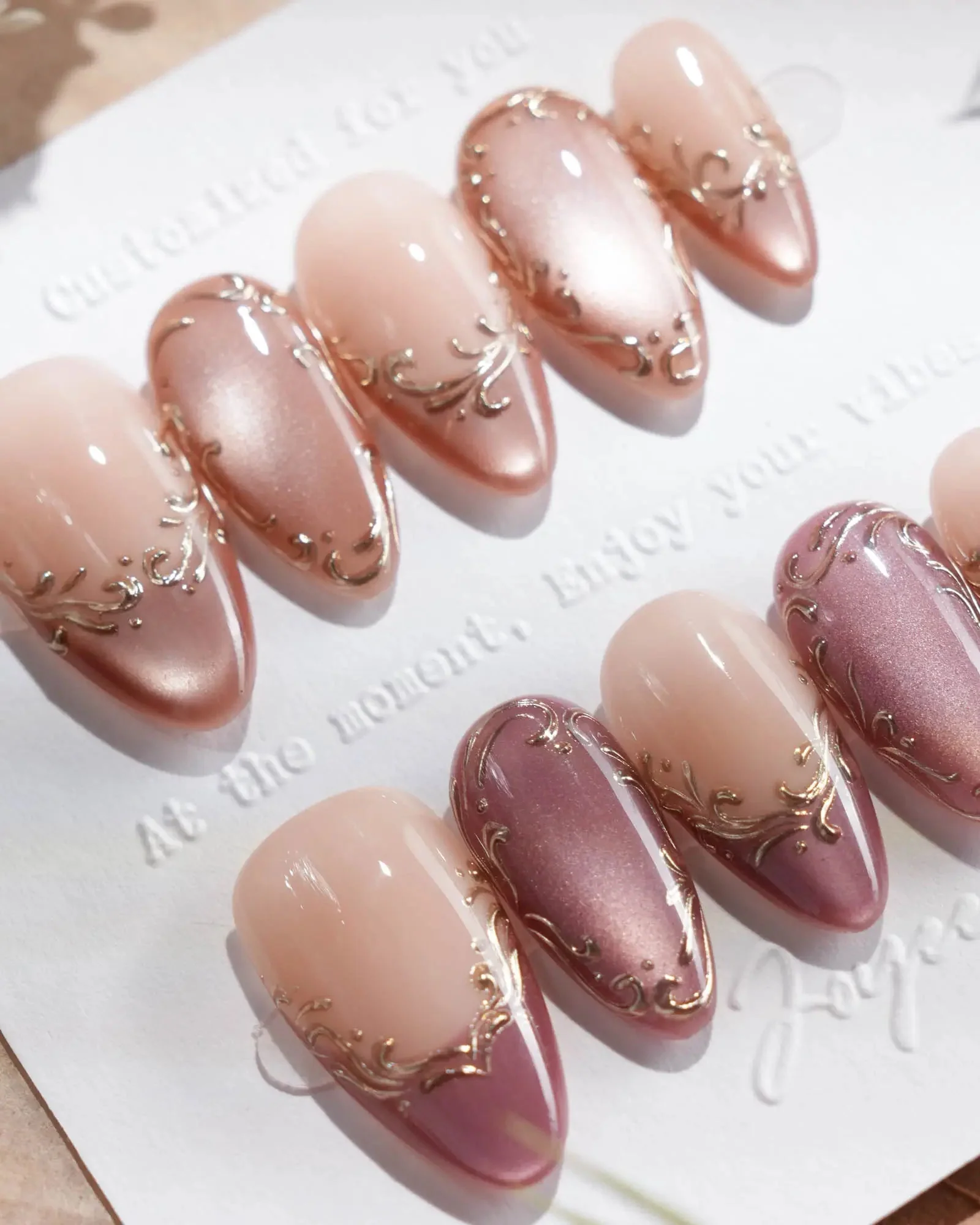 12 PCS Press-On Gel Nails – Reusable False Nails, Nail Art Tips view 2