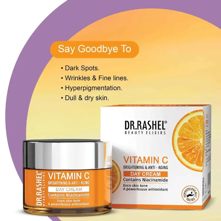 Vitamin C Face Cream Brightening & Anti-Aging Moisturizing Cream With Hyaluronic Acid 50g - Dr. Rashel