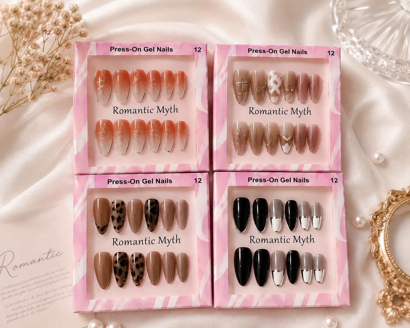 12 PCS Press-On Gel Nails – Reusable False Nails, Nail Art Tips view 4