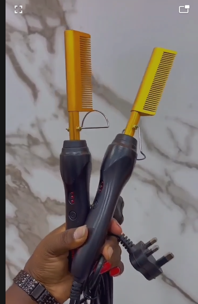 Electric Hair Straightening Comb – Heated Hot Comb for Hair Styling & Straightening