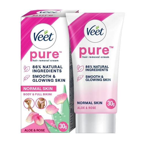 Hair Removal Cream - Veet Pure Hair Removal Cream Organic Aloe Vera & Rose Extracts (30g net)