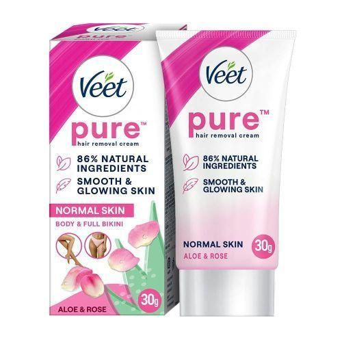 Hair Removal Cream - Veet Pure Hair Removal Cream Organic Aloe Vera & Rose Extracts (30g net)