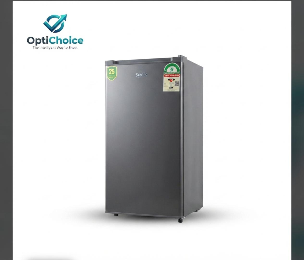 Synix FD1155DS Single Door Refrigerator – Compact Fridge, Elephant Grey, Energy Efficient