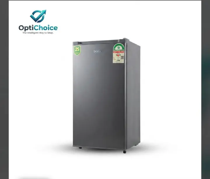Synix FD1155DS Single Door Refrigerator – Compact Fridge, Elephant Grey, Energy Efficient