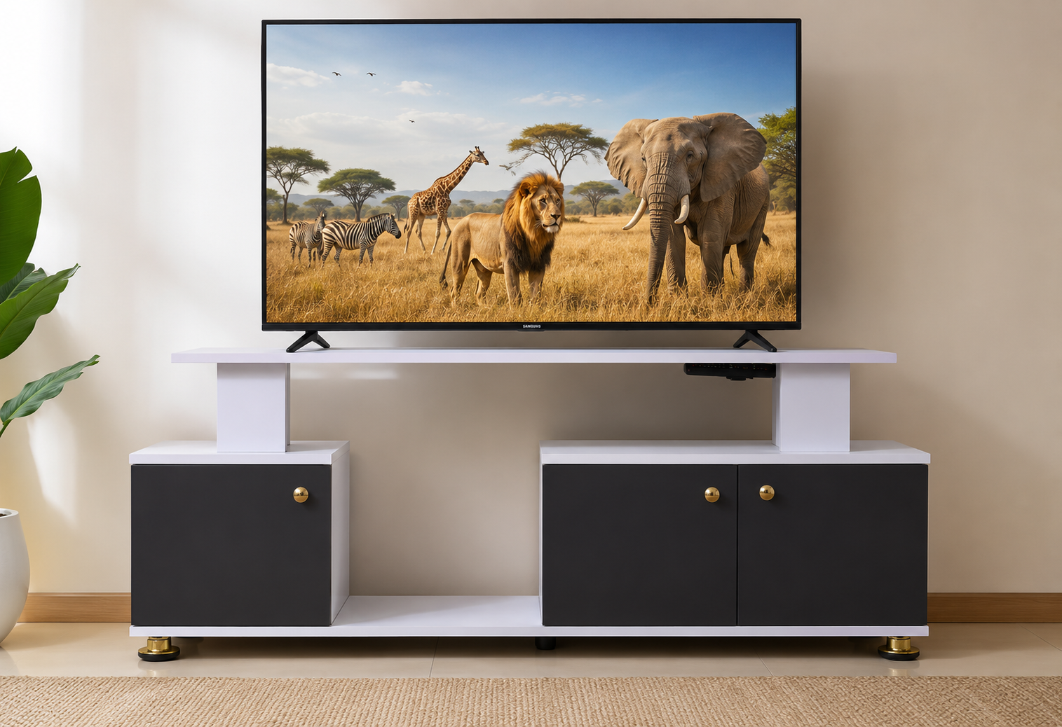 【PROMOTION!】 Istanbul 2 Modern TV STAND With LED Lights Tv Stands Furniture High Quality Durable Classic Tv Unit