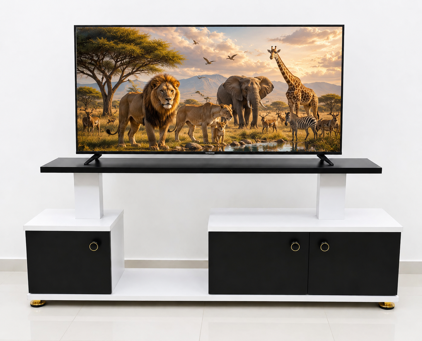 【PROMOTION!】 Istanbul 2 Modern TV STAND With LED Lights Tv Stands Furniture High Quality Durable Classic Tv Unit