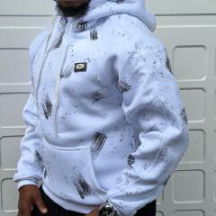 Men’s Premium Printed Pullover Hoodie Sweatshirt – Stylish Long Sleeve Casual Hooded Top with Front Kangaroo Pocket, Ribbed Cuffs and Modern All-Over Graphic Design