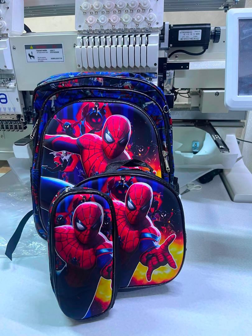 3 in 1 Kids Superhero Cartoon School Bag Set for Boys and Girls – Large School Backpack with Front Shoulder Bag and Pencil Case, Lightweight Durable Book Bag for Nursery, Primary School & Travel
