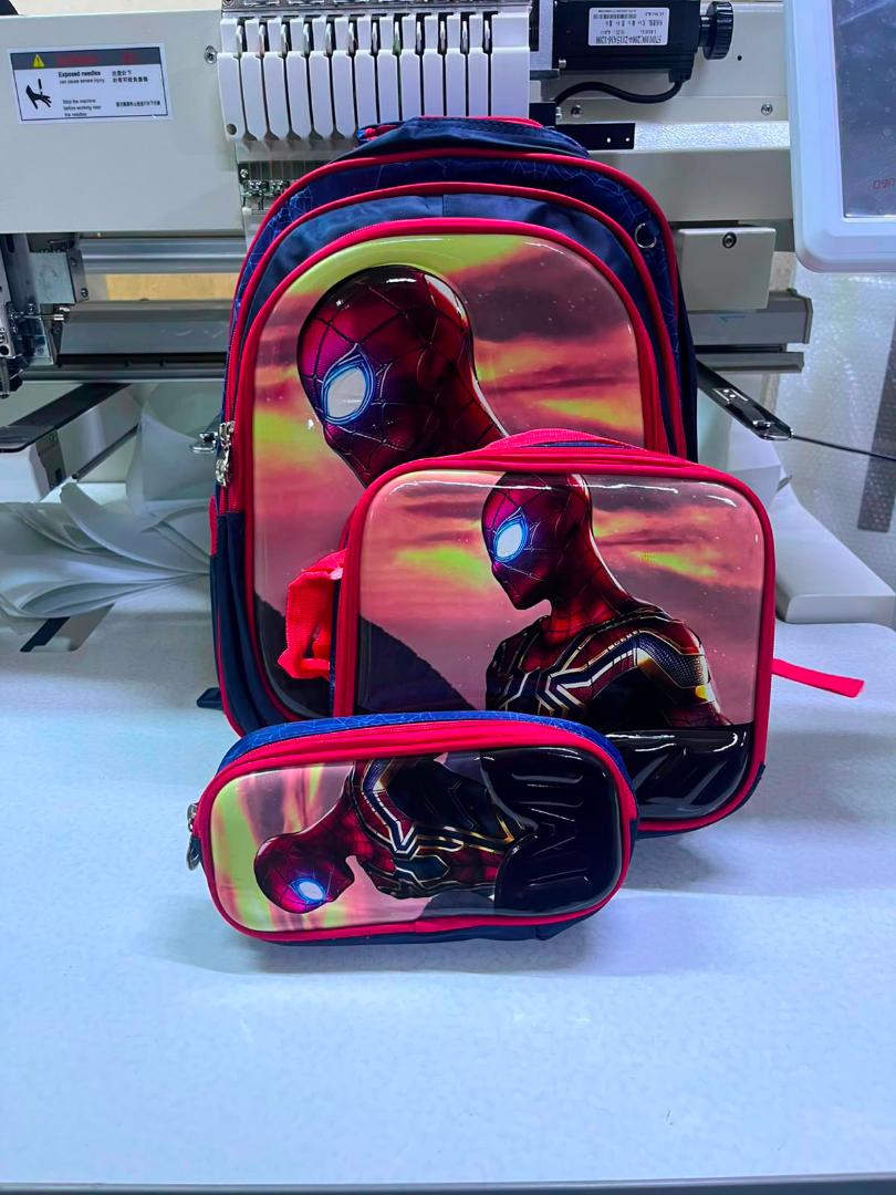 3 in 1 Kids Superhero Cartoon School Bag Set for Boys and Girls – Large School Backpack with Front Shoulder Bag and Pencil Case, Lightweight Durable Book Bag for Nursery, Primary School & Travel