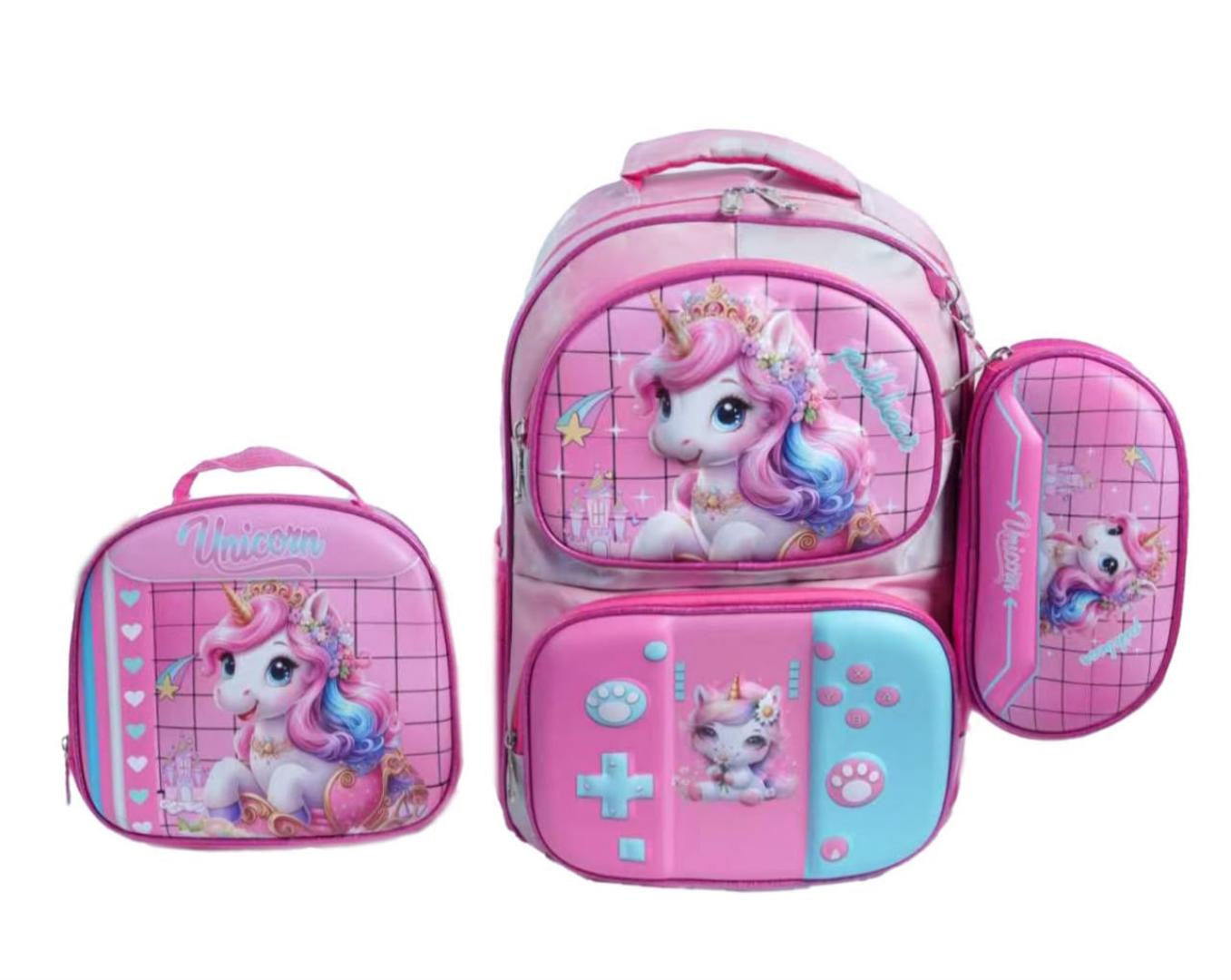 3 in 1 Kids Superhero Cartoon School Bag Set for Boys and Girls – Large School Backpack with Front Shoulder Bag and Pencil Case, Lightweight Durable Book Bag for Nursery, Primary School & Travel