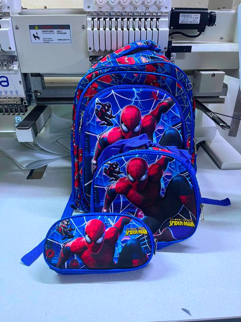 3 in 1 Kids Superhero Cartoon School Bag Set for Boys and Girls – Large School Backpack with Front Shoulder Bag and Pencil Case, Lightweight Durable Book Bag for Nursery, Primary School & Travel