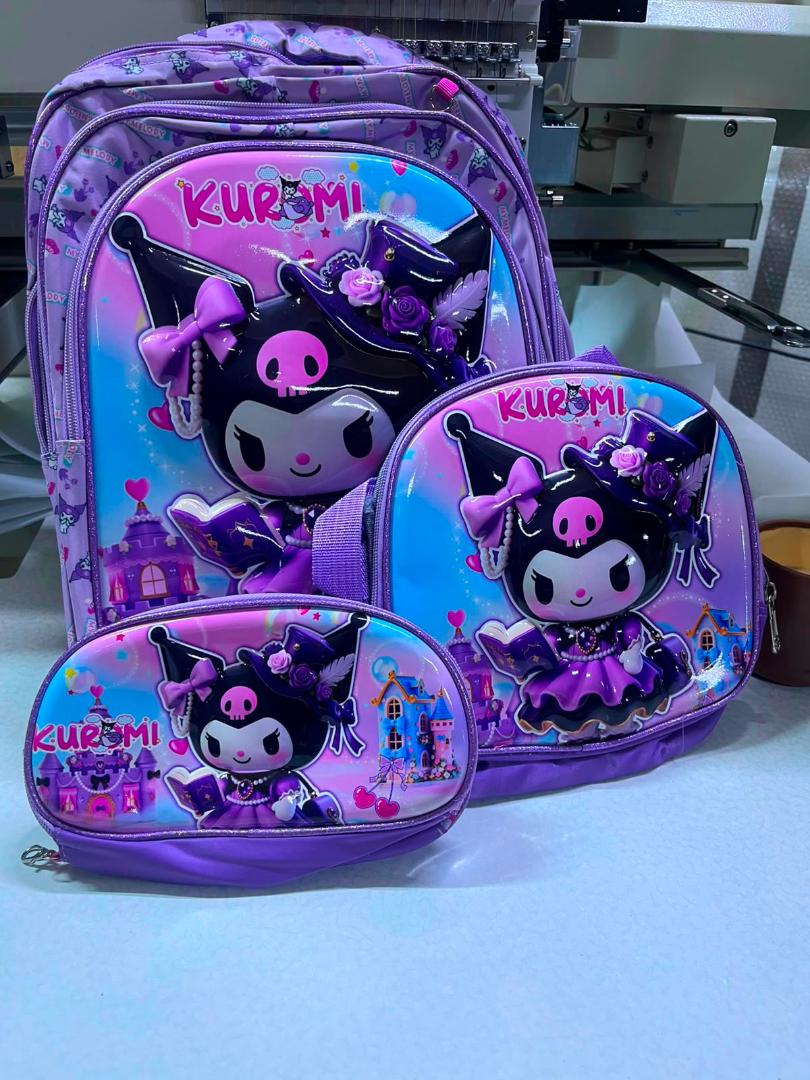 3 in 1 Kids Superhero Cartoon School Bag Set for Boys and Girls – Large School Backpack with Front Shoulder Bag and Pencil Case, Lightweight Durable Book Bag for Nursery, Primary School & Travel