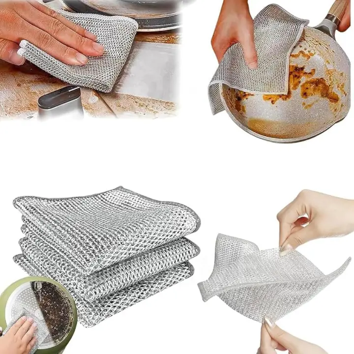 5 PCS Reusable Cleaning Pads – Multi-Purpose Kitchen & Home Cleaning Cloths