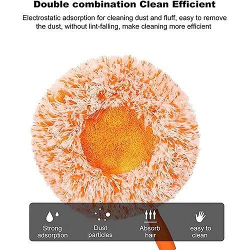 Multifunctional Sunflower Chenille Telescopic Mop – Long Extendable Handle Wall and Ceiling Dusting Cleaner, 360-Degree Swivel Round Microfiber Scrubbing Rag for Windows, Car Washing, and Hard Floors