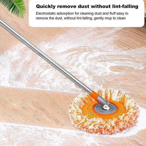 Multifunctional Sunflower Chenille Telescopic Mop – Long Extendable Handle Wall and Ceiling Dusting Cleaner, 360-Degree Swivel Round Microfiber Scrubbing Rag for Windows, Car Washing, and Hard Floors