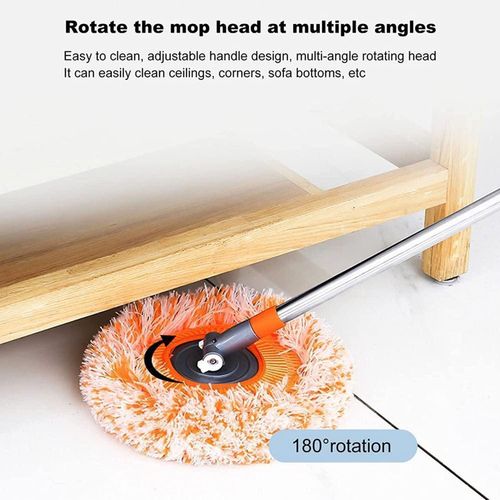 Multifunctional Sunflower Chenille Telescopic Mop – Long Extendable Handle Wall and Ceiling Dusting Cleaner, 360-Degree Swivel Round Microfiber Scrubbing Rag for Windows, Car Washing, and Hard Floors