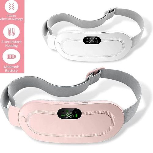 Portable Cordless Heating Pad, Warming Belt Menstrual Heating Pad with 3 Heat Levels and 4 Vibration Massage Modes, Fast Heating Belly Wrap Belt, Back or Belly Pain Relief Heating Pad