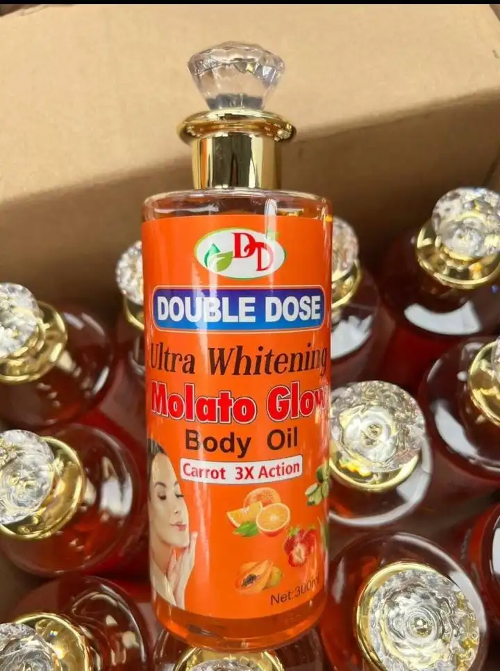 Double Dose Ultra Whitening Molato Glow Body Oil 300ml – Carrot 3X Action Brightening, Moisturizing & Nourishing Body Oil for Radiant Glow, Smooth Soft Skin & Daily Full Body Care for Women & Men