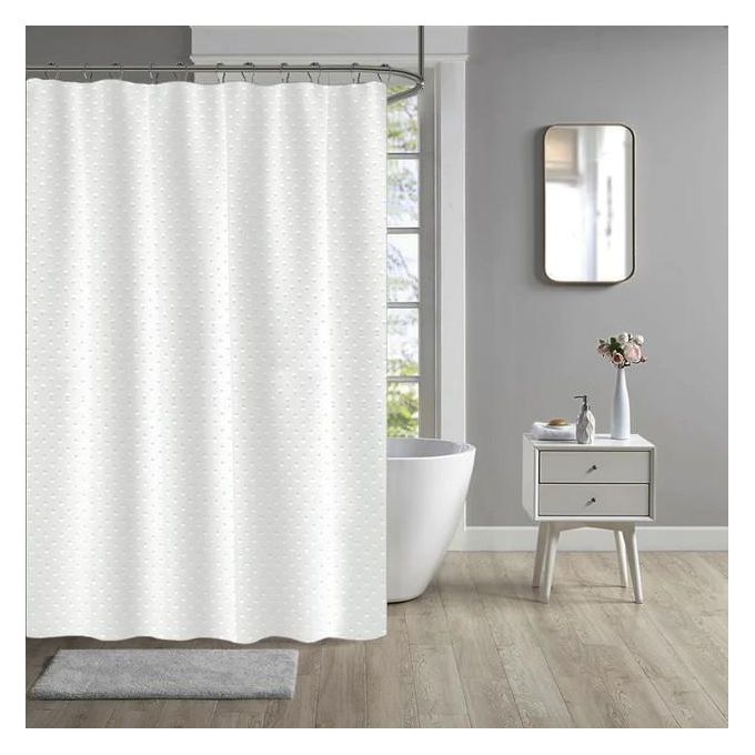 EXECUTIVE Heavy Fabric Shower Curtain, Waterproof Bathroom Shower Curtain Design With Hooks Fabric Shower Curtain, Washable Modern Design 180x200cm + 12 Hook