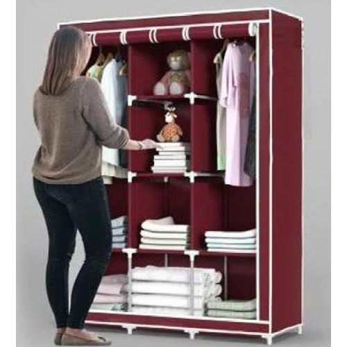 Premium 3-Column Wooden Wardrobe – Strong, Spacious & Elegant Storage Cabinet, Large Capacity 3-Column Closet Organizer, Sturdy, Stylish & Long-Lasting (Best for Home Storage)