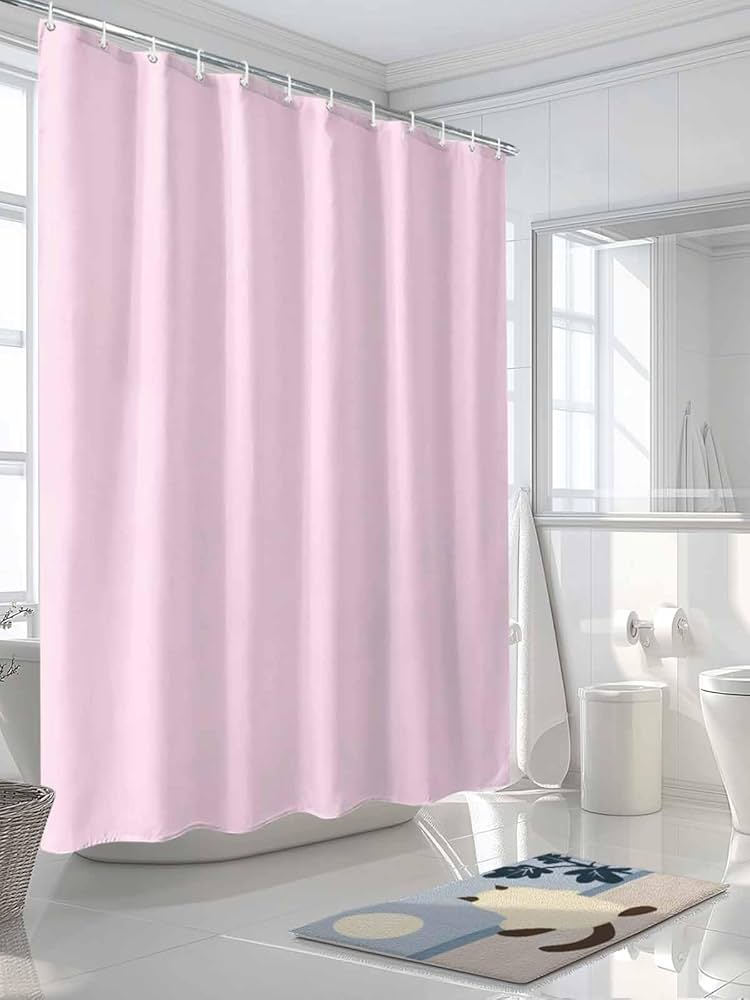 EXECUTIVE Heavy Fabric Shower Curtain, Waterproof Bathroom Shower Curtain Design With Hooks Fabric Shower Curtain, Washable Modern Design 180x200cm + 12 Hook