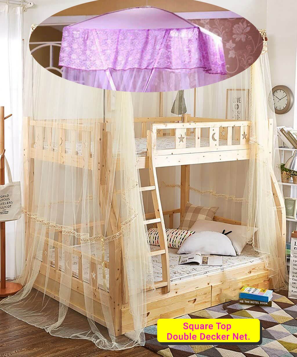 Double Decker Mosquito Net 5×6 ft – Durable Fine Mesh Bed Net