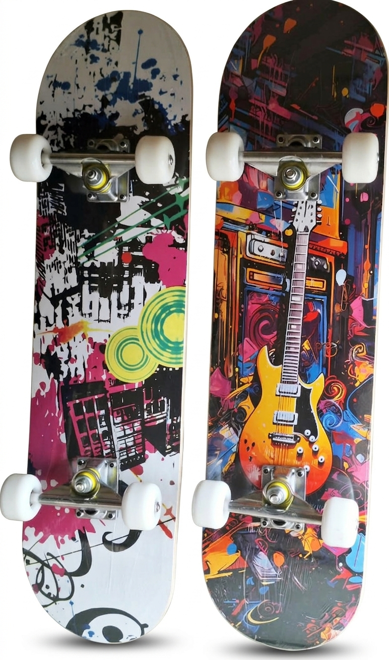 Adult Skateboard with Rubber Wheels Durable Skate Board for Teens and Adults
