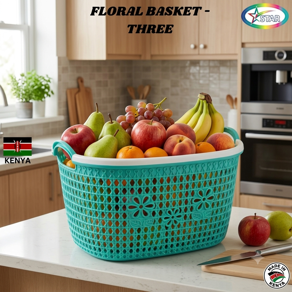 4pcs STAR Floral Storage Basket – Decorative Home Organizer for Clothes, Toys & Household Items
