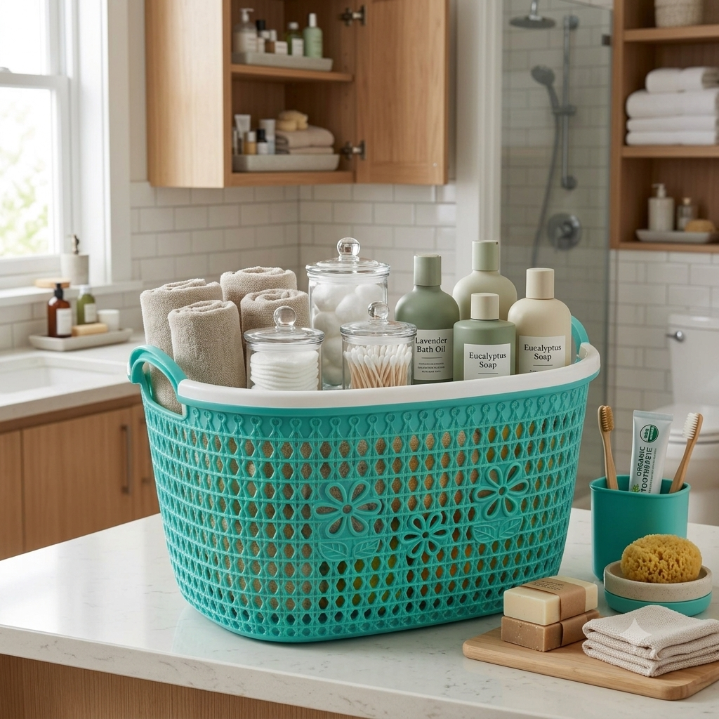 4pcs STAR Floral Storage Basket – Decorative Home Organizer for Clothes, Toys & Household Items