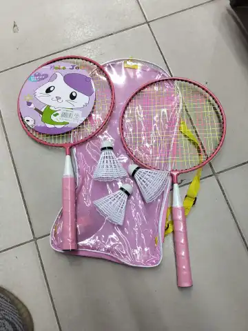 SAME DAY DELIVERY Badminton Racket for Children 1 Pair, Nylon Alloy Durable Badminton Racquet Set for Kids Indoor/Outdoor Sport Game（Including 2 Badminton and 1 ball , 2 Badminton Shuttlecock