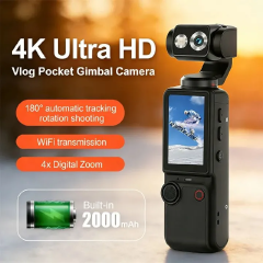 TOP SALES SAME Q8 New 4K Ultra Clear Handheld Action Camera 180°Rotating Lens 2.0-inch Face Recognition Automatic Follow Shot Sports Thumb Camera Memory cards are accessories for cameras and are sold
