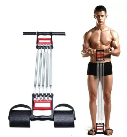 Chest Expander 3 In 1 Multi Usage 5 Detachable Chest Pull Spring For Men Inbuilt Hand Gripper Tummy Trimmer Exerciser Multifunction Fitness Tool Versatile design of this chest GYM equipment chestpull