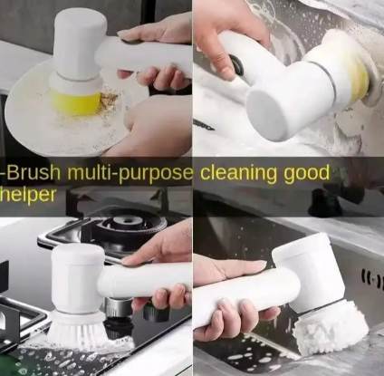 5 in 1 Magic Cleaning Brush Set – Multi-Purpose Household Scrubbing Brush for Kitchen, Bathroom, Tiles, Sink, Shoes & Hard-to-Reach Corners.