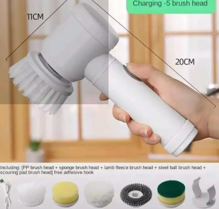 5 in 1 Magic Cleaning Brush Set – Multi-Purpose Household Scrubbing Brush for Kitchen, Bathroom, Tiles, Sink, Shoes & Hard-to-Reach Corners.