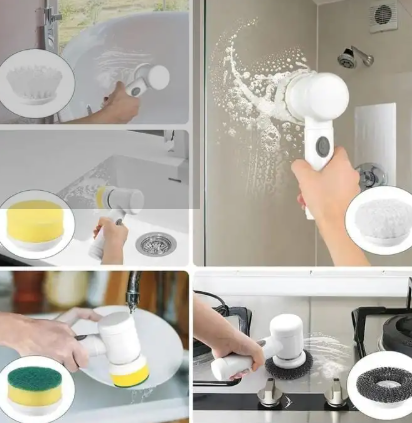 5 in 1 Magic Cleaning Brush Set – Multi-Purpose Household Scrubbing Brush for Kitchen, Bathroom, Tiles, Sink, Shoes & Hard-to-Reach Corners.