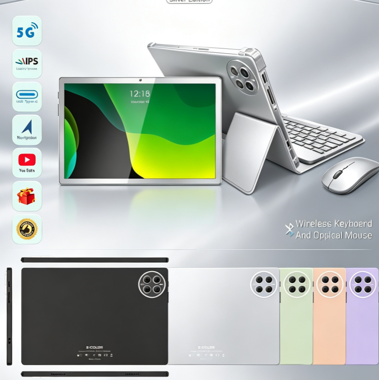 S Color S-COLOR GT30 Ultra 10.1" Tablet – 16GB RAM + 512GB ROM, Android 13, 5G Dual SIM, 10000mAh Battery, Keyboard & Mouse Included