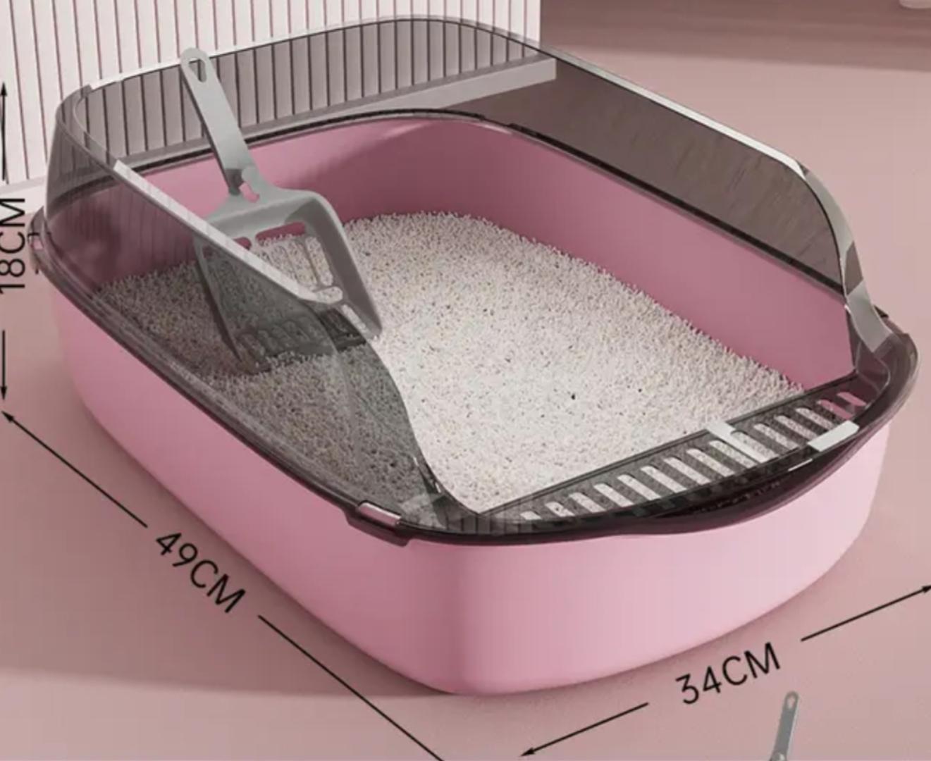 Open Top Antisplash Cat Litter Box + Free Litter Scoop