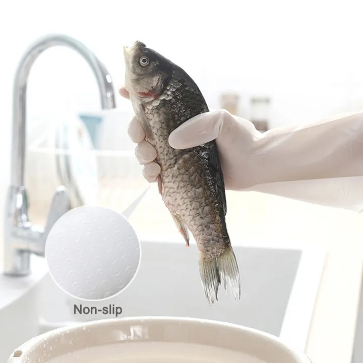 Waterproof Quality Rubber gloves latex dishwashing gloves kitchen durable cleaning housework chores dishwashing tools
