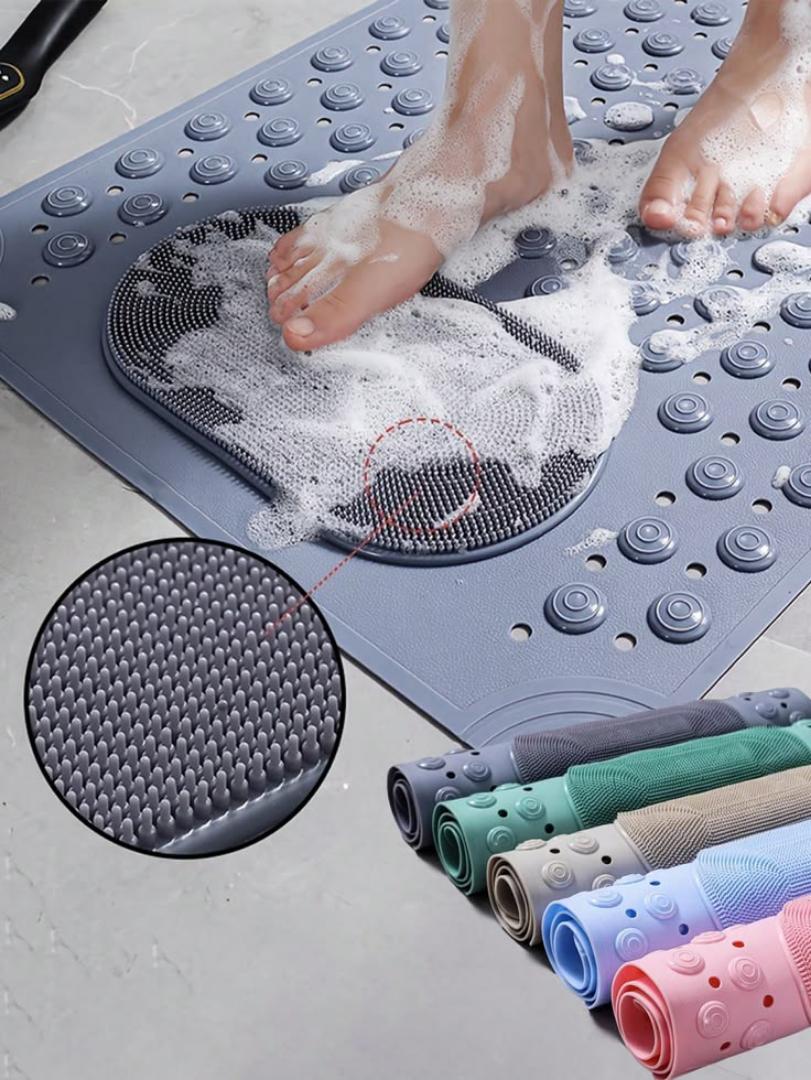 Silicone Foot Scrubber Shower Mat with Suction Cups – Non-Slip Foot Cleaning & Massage Mat